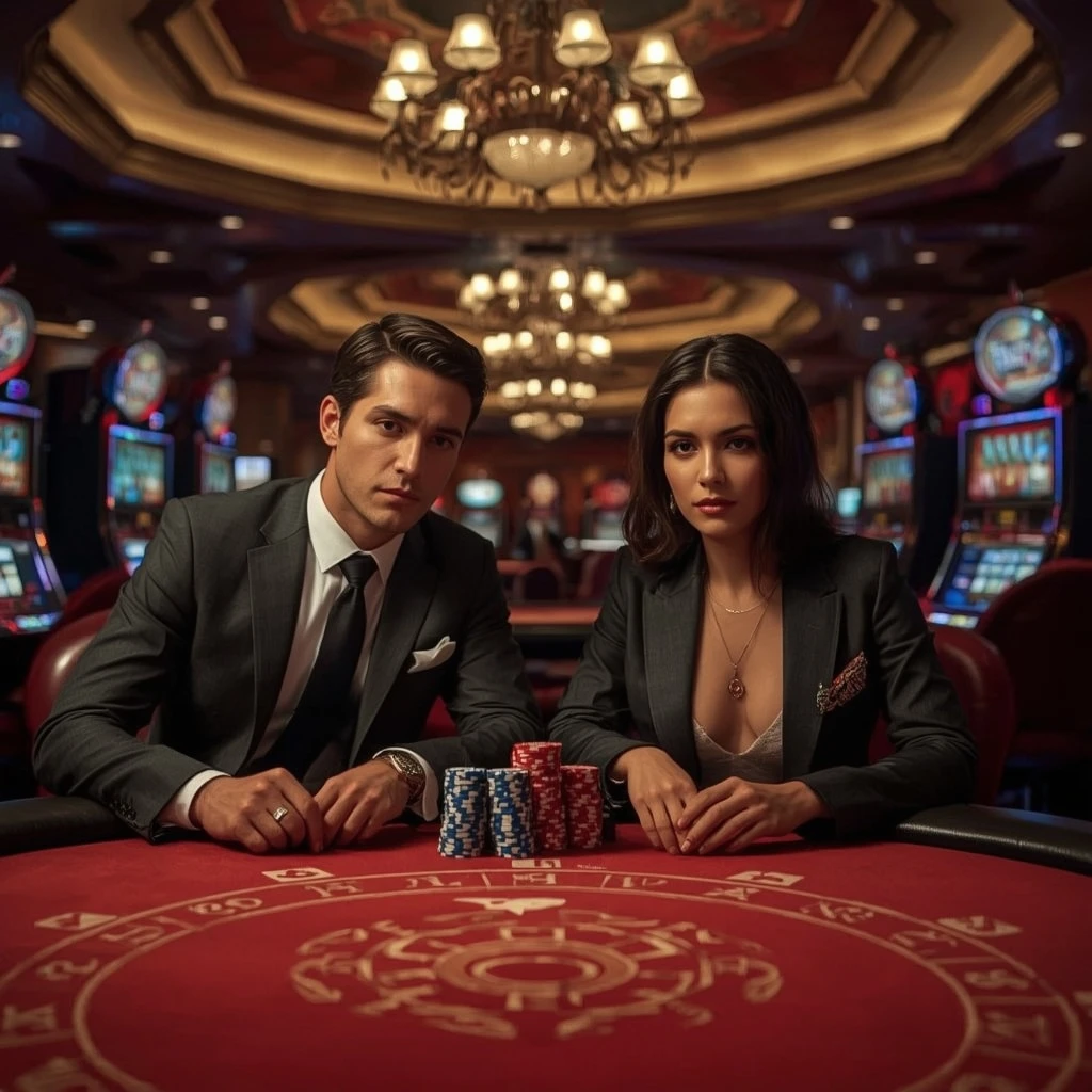 Due giocatori di poker al SlotsPalace Casino in Italia
